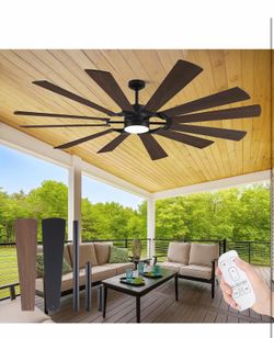 72 inch Outdoor Farmhouse WindMill large Ceiling Fan with Light for Patio ETL Listed, High CFM, 12 Dual-Finish Blades, 6-Speed Reversible DC Quiet Mot