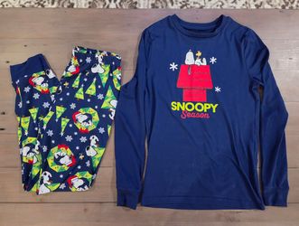 Boys Girls SIZE 12 Snug-Fitting Peanuts Snoopy pajamas