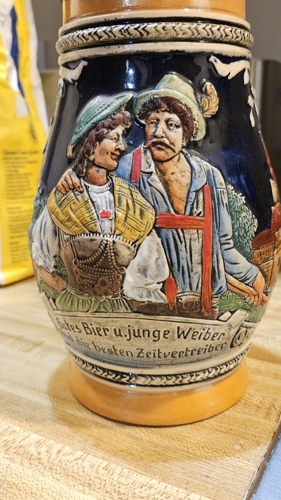 Vintage Eckhardt & Engler Large 1 Liter Made In Germany Lidded Beer