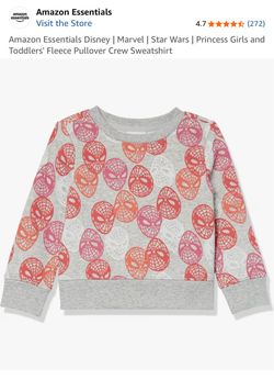 Amazon Essentials Disney | Marvel | Star Wars | Princess Girls and Toddlers' Fleece Pullover Crew Sweatshirt Product Images and Videos (AI Generated A
