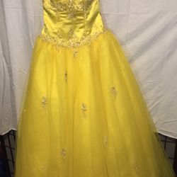 REDUCED!! Studio 17 Yellow Pageant Dress. New Condition Worn Once! Girls Jr Size 4