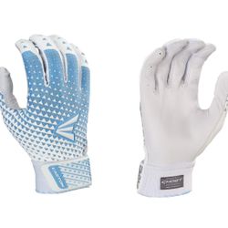 Women's Fastpitch Softball Batting Gloves, White/Carolina Blue, L/G