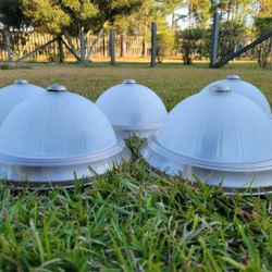 4 Dome Ceiling Light Fixtures – Brushed Nickel Finish, Frosted Glass Shades