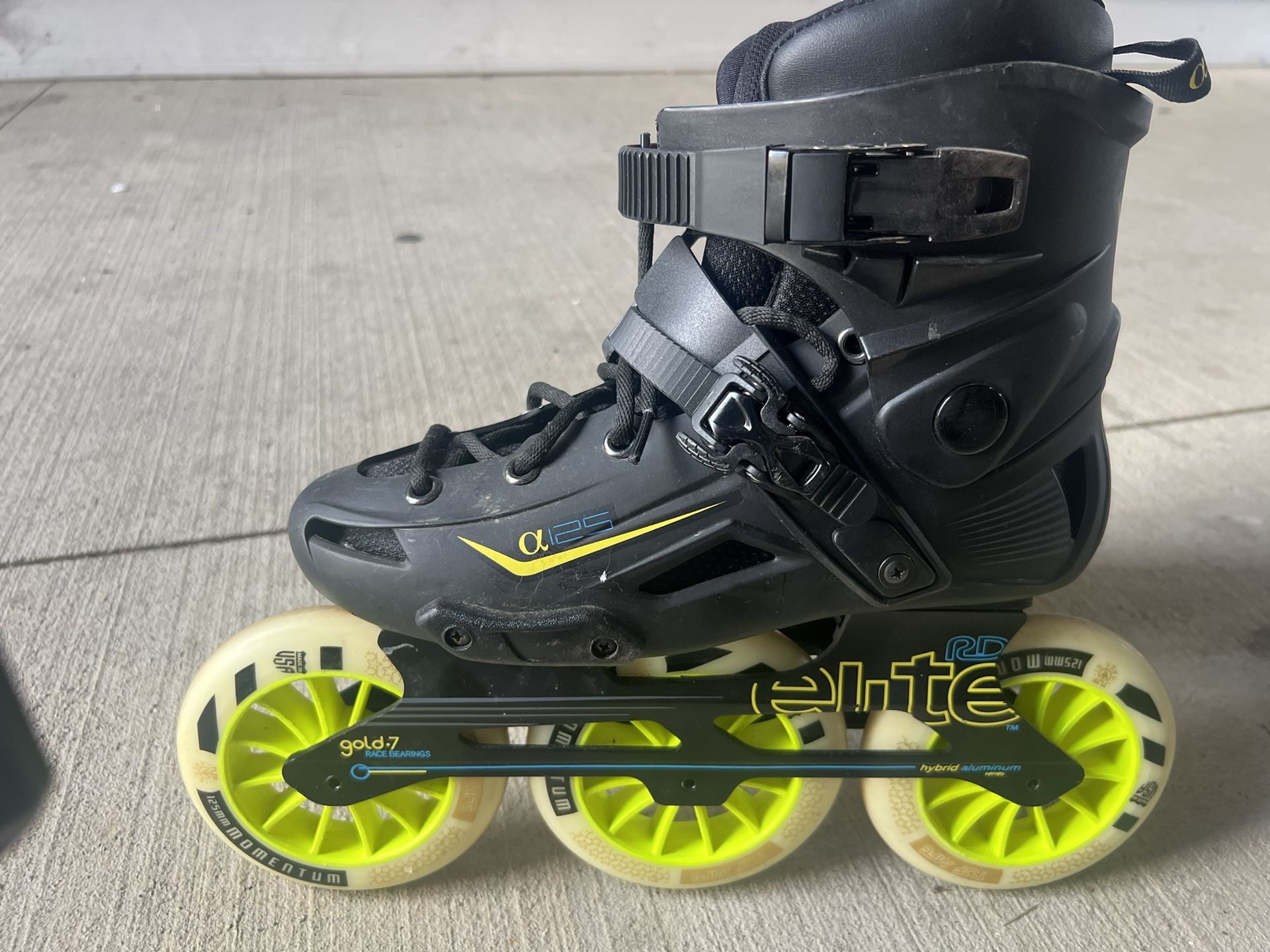 Inline Skates RD Elite Alpha 125mm 3 Wheel Adult Sz 7 s