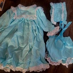 3 Pc Antique Doll Clothes 