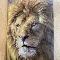 Lion Face Art On Canvas 