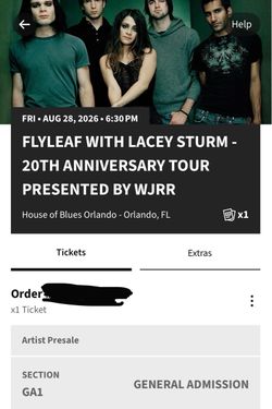FLYLEAF CONCERT TICKET