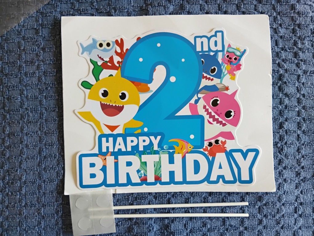 "Happy 2nd Birthday" Cake Topper