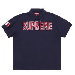 Supreme Twill Polo Shirt Navy 2025