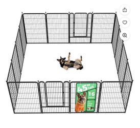 FXW Rollick 45-Inch 16-Panel Indoor/Outdoor Dog Playpen for Large Dogs, Patio, RV Camping | Patented