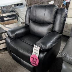 Leather Power Rocker Recliner with USB Chargin