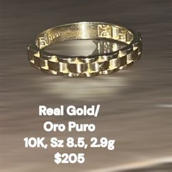 10K Gold Link Ring Size 8.5