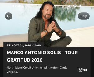 Marco Antonio Solís Tour Gratitud 2026 - San Diego