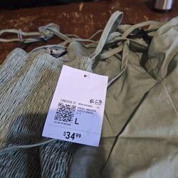 Womens Size L Turtle Green Summer Dress