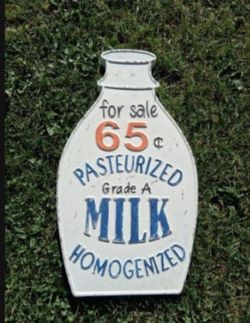 RARE~PASTEURIZED GRADE A MILK 65 cents. Metal Sign. Measures 24x13...asking $50.00