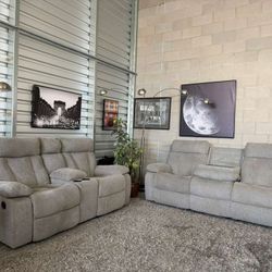 Gray Recliners Couch Set- Free Delivery 