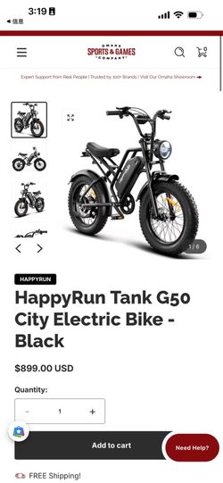 HappyRun Tank G50 City Electric Bike - Black