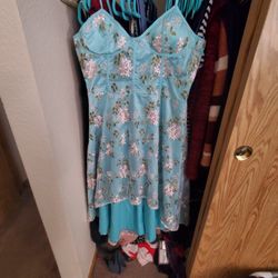 Vintage Blue Flower Dress