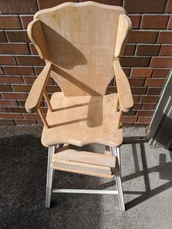 Wood antique highchair