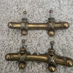 Handles Taken Off Old Treaure Chest.  Brass. 6 Inches Long.