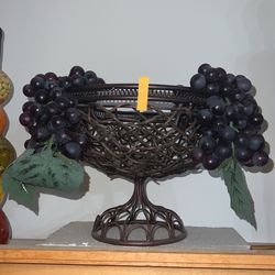 Decorative Vase With Fake Grapes 