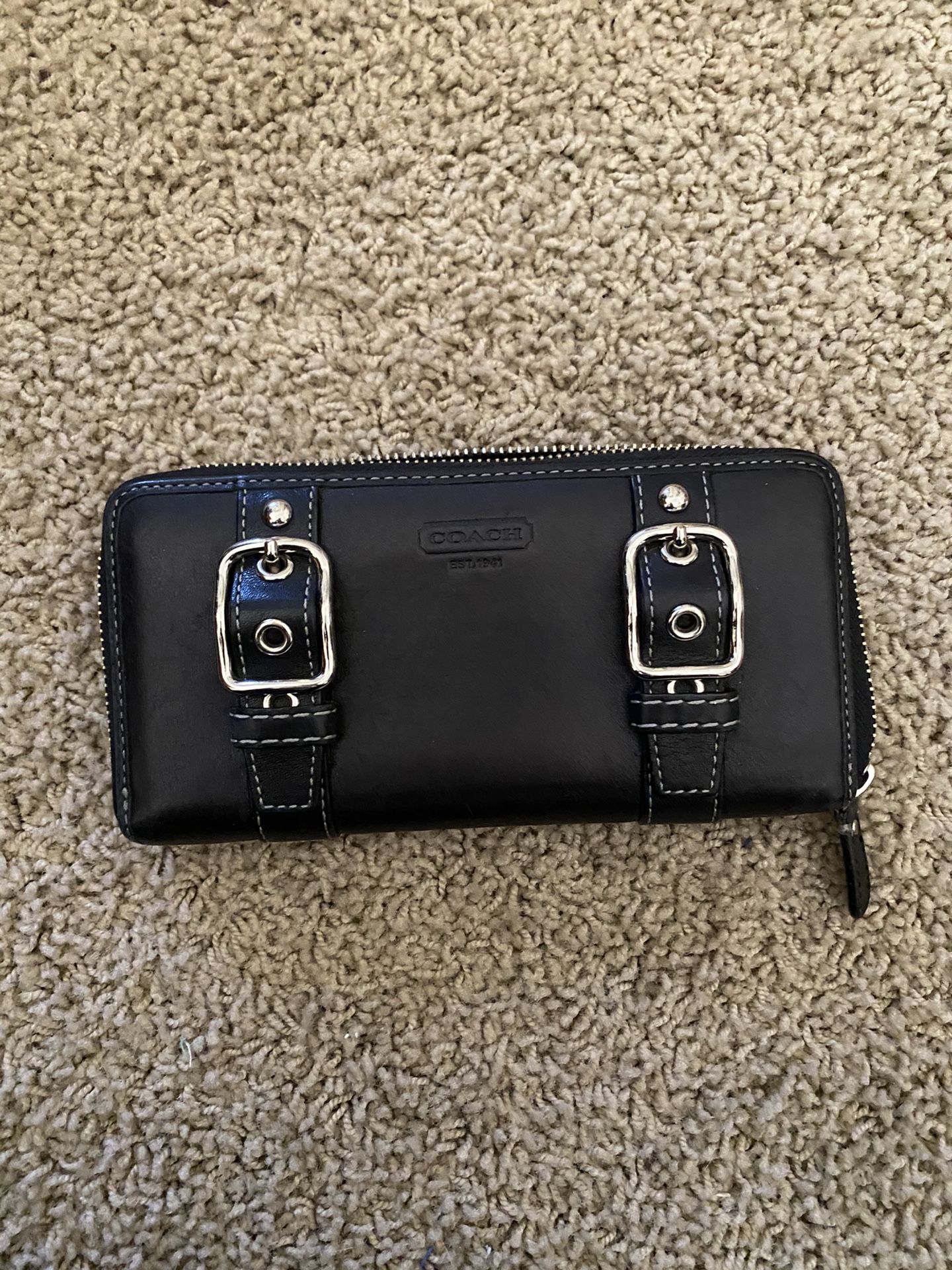 Coach Black Buckle Wallet