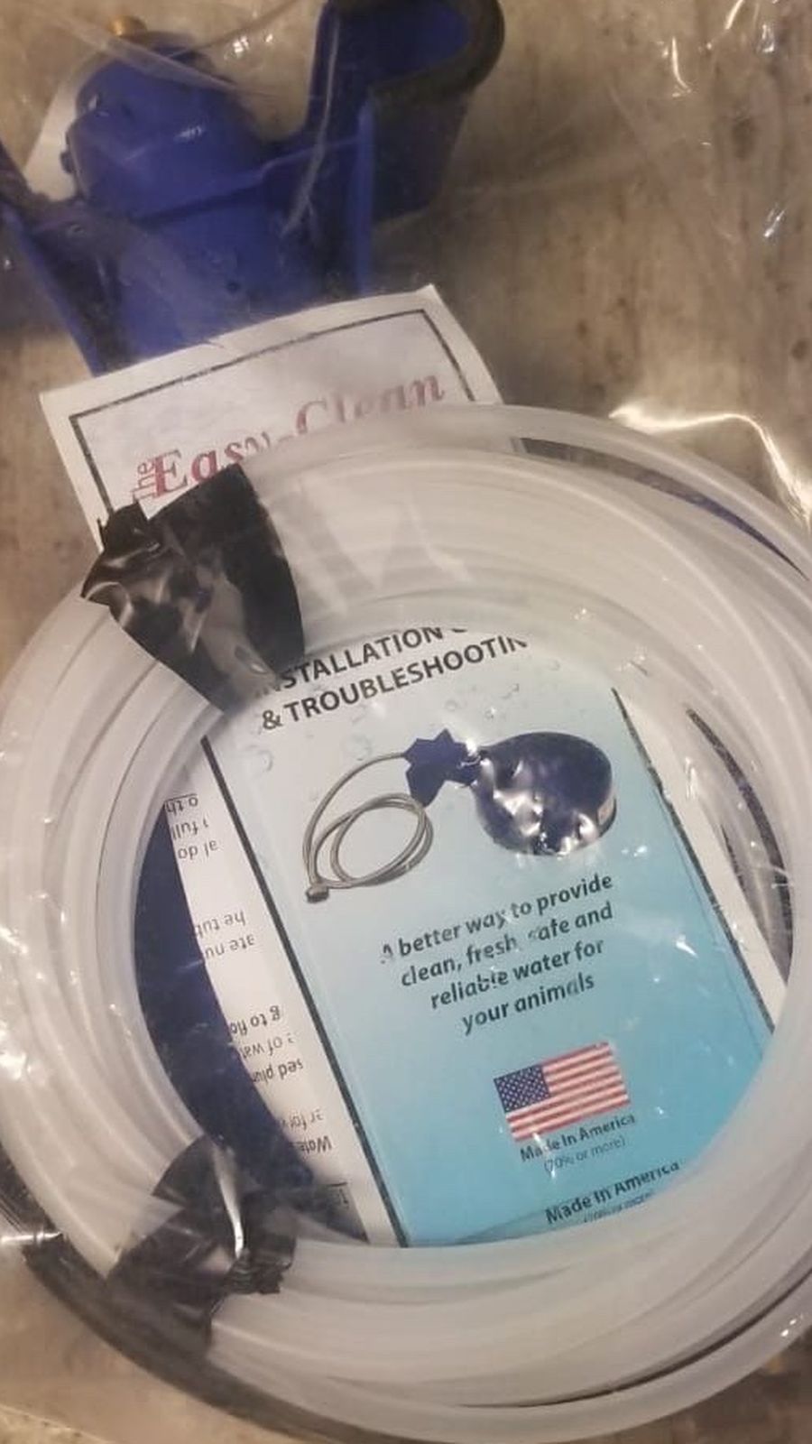 Easy Clean Auto Fill Water Bowl with Indoor Installation and 25 foot of poly tube