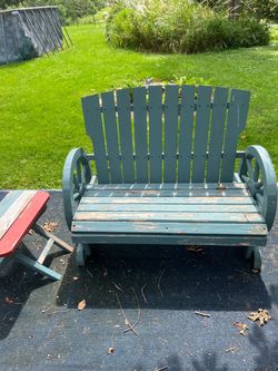 Wood Wagon Wheel Bench