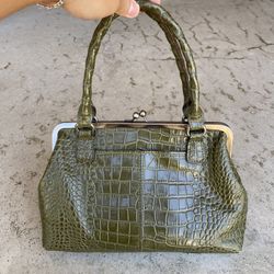 Patricia Nash Rora Frame Emerald Green Leather Alligator  display picture 1