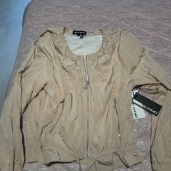 Nwt Womens Medium Dkny Jeans Blush Pink Nylon Jacket 