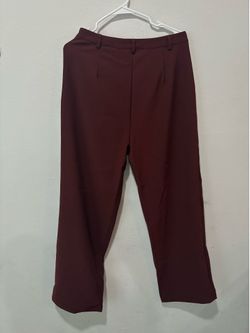 Woman maroon dress pants