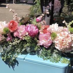 Pink flower arrangement centerpiece
