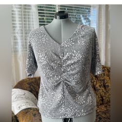 Dress barn Sequin Ruched Top