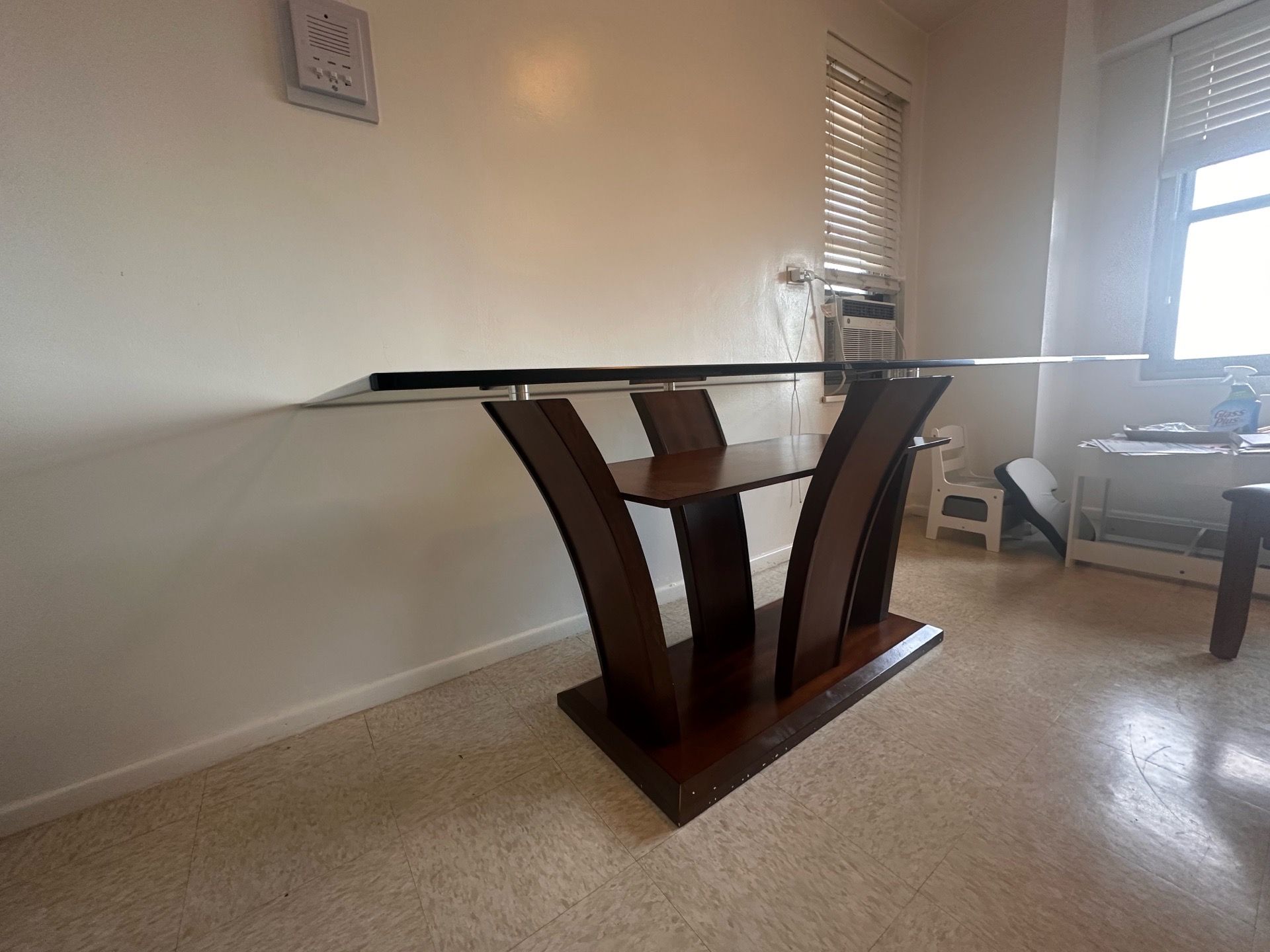 Glass dining table
