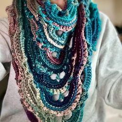 FireRabbit Crochet Knit Handmade Scarf Shawl