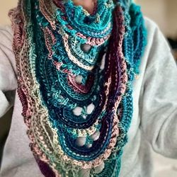 FireRabbit Crochet Knit Handmade Scarf Shawl