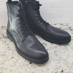 AllSaints Men's Whitmore Leather Moto Boots Size 10.5 - 11