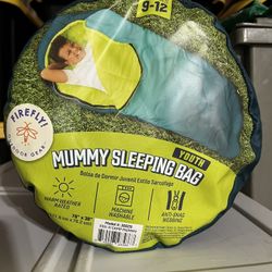 Firefly! Outdoor Gear Youth Mummy Sleeping Bag - Blue/Green