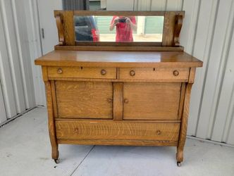 Late 1800's Quartersawn Oak Sideboard w/Mirror - NICE!!