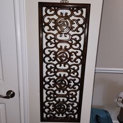 Vintage Chinese Carved Wood Wall Panel - 13" x 35.5"