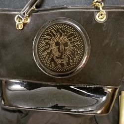Patent And Suede Hand Bag 
