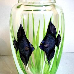 Beautiful Orient & Flume Angel Fish Vase Paperweight 