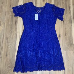 Blue lace dress - perfect for a wedding guest or special occasion 