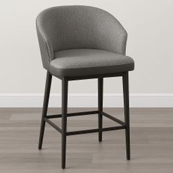 3 Modern Gray Bar Stools – Sturdy & Comfy, Great Deal!