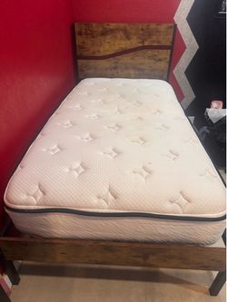 Single bed with frame.