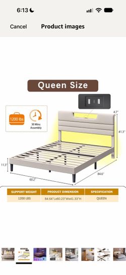 Bed frame queen