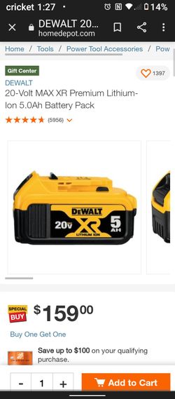 DeWalt 20volt 5ah Battery