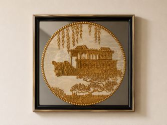 Elegant Vintage Gold Etched Mirror Wall Art