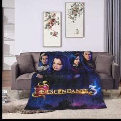 Descendants Cartoon 3 Movie Blanket Cartoon Throw Flannel Blankets Lightweight 
