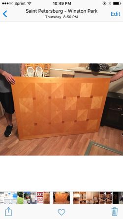 Nice wooden table with 8 chairs and stowaway leaf